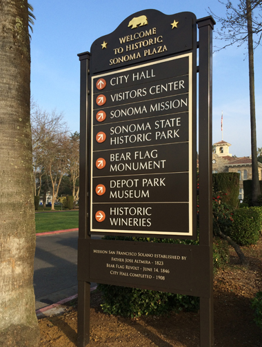 Sonoma wayfinding sign